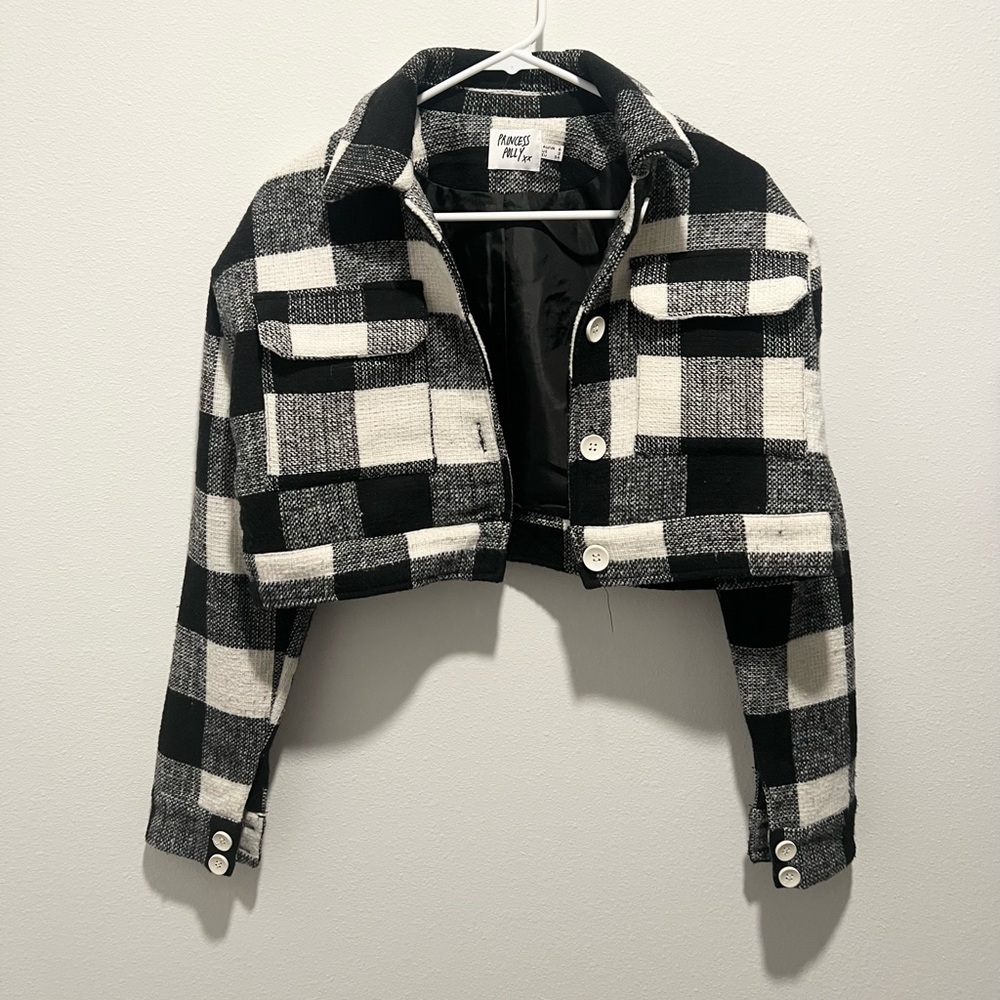Princess Polly Cropped Checkered Jacket